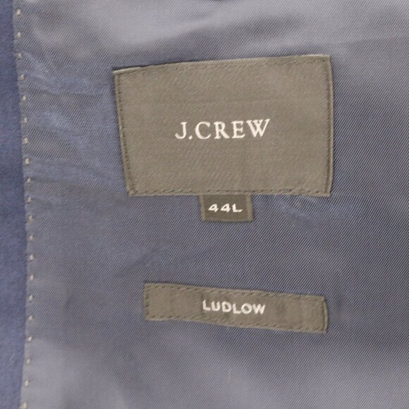 J Crew Sport Coat Mens 44L Ludlow larusmiani Two Button Blue Cotton Stretch - Picture 10 of 15